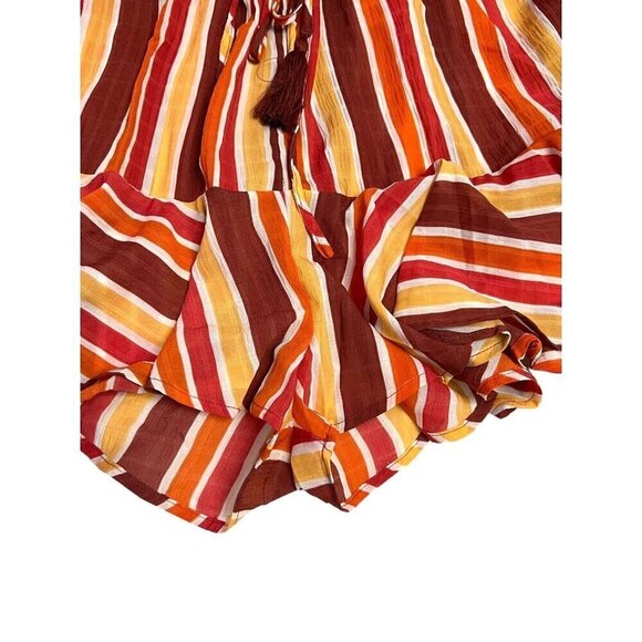Style Rack Romper Size M Colorful Striped Cover Up Flutter Bell 3/4 Tassel NWT - Picture 14 of 15